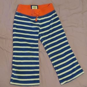 Mini boden toweling pants 3T blue striped
